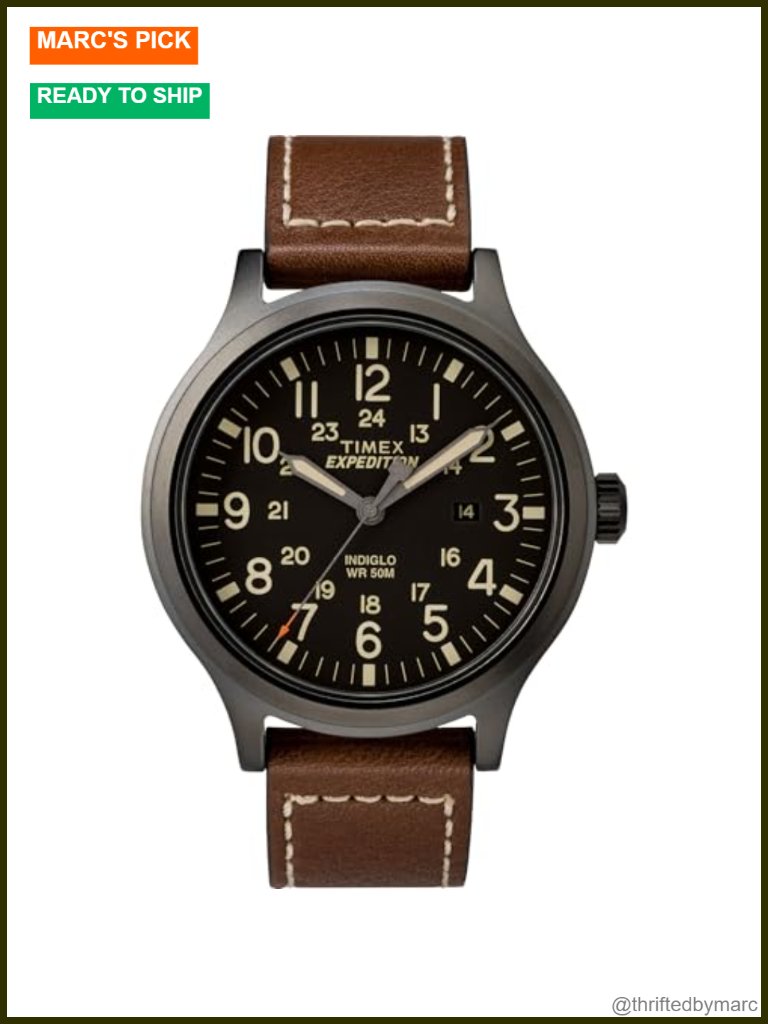 Men's Analog Watch With Luminous Hands And Durable Leather Strap